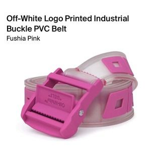 COPY - Off-White Virgil Abloh Transparent and Fuschia Rubber Industrial Belt